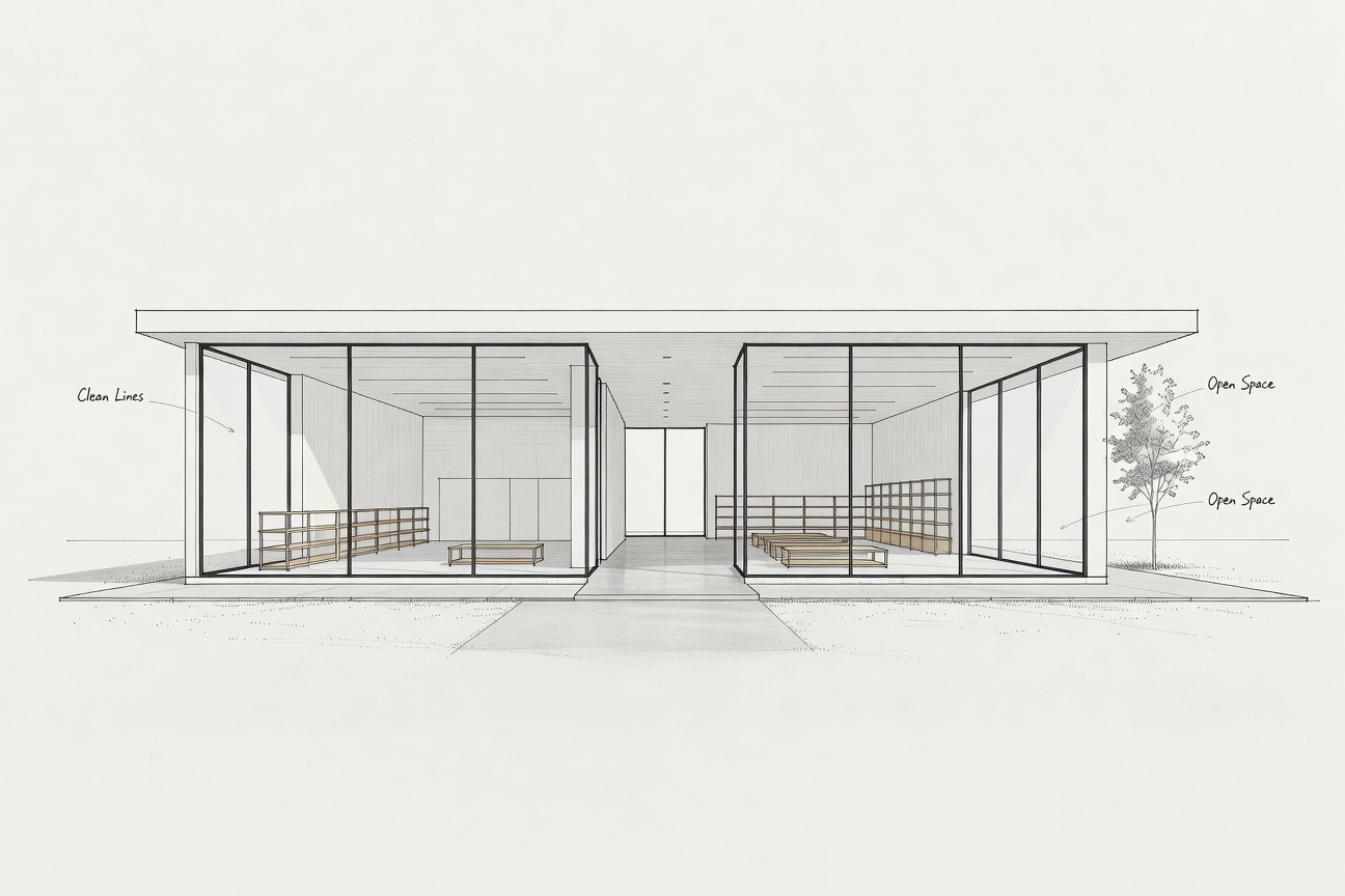 Architectural store design sketch
